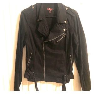 Black Denim Moto Jacket